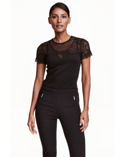بلوز کار شده با دانتل H&M