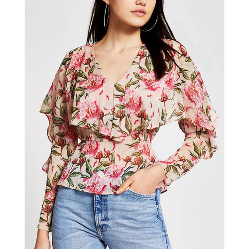 بلوز ژرژت حریر نقره کوب بسیار شیک river island