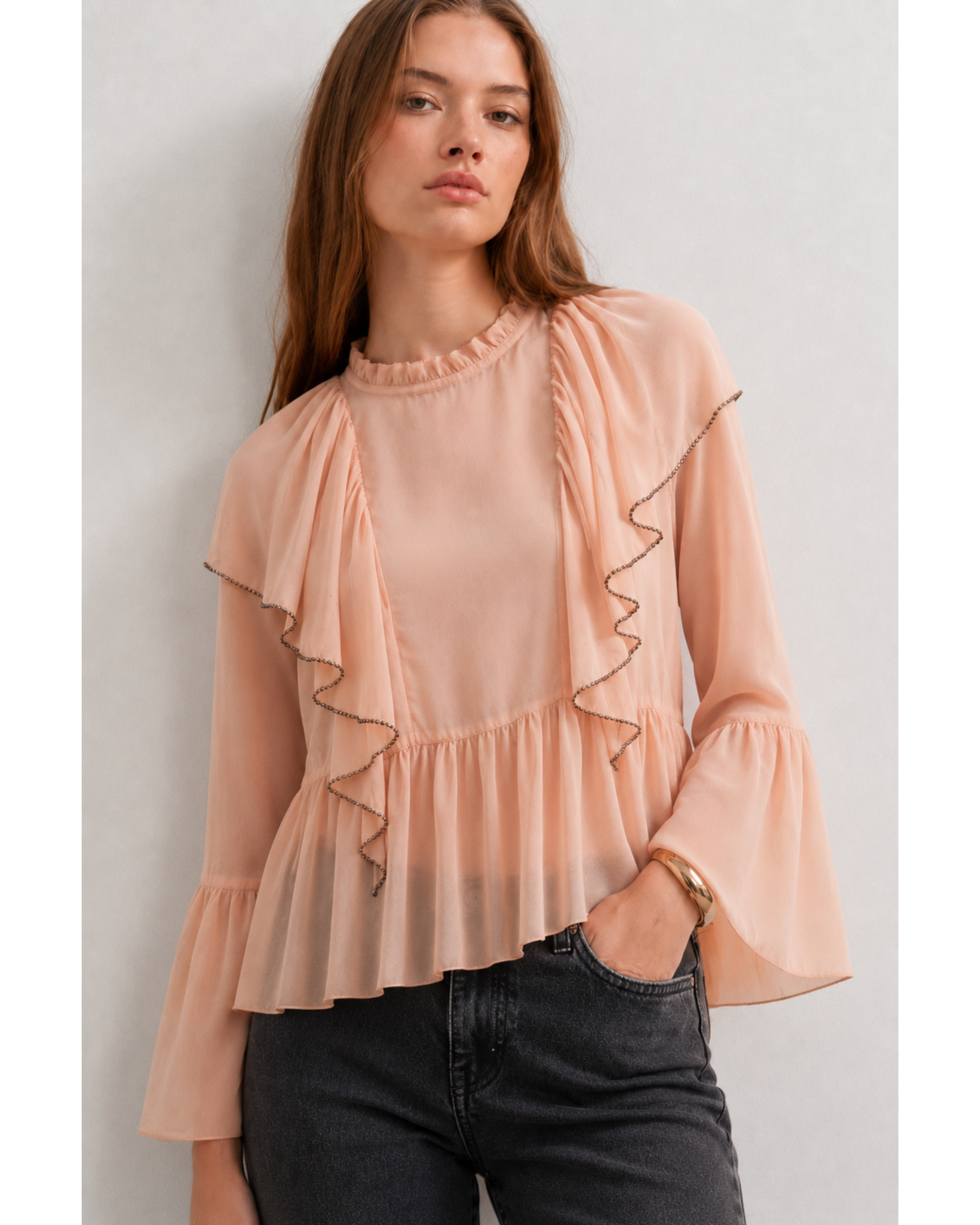 بلوز حریر ژرژت شیک topshop